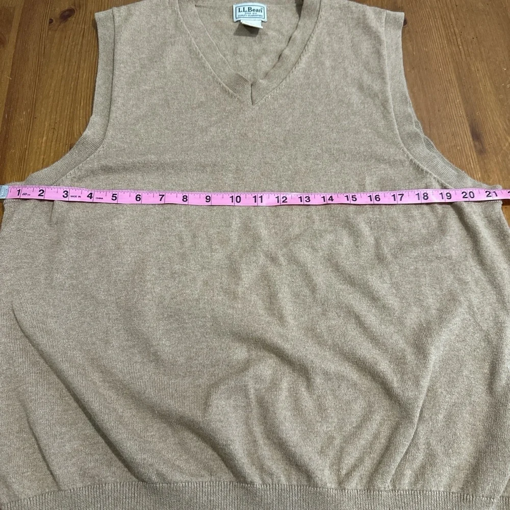 L.L. Bean Tan V-Neck Sweater Vest